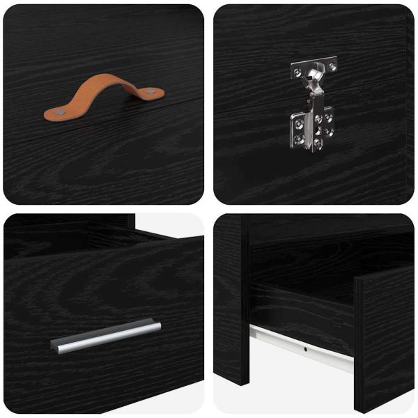 Bett mit Stauraum Schwarze Eiche 135 x 190 cm Melamin