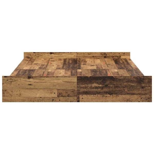 Bett mit Stauraum Altholz 135 x 190 cm Spanplatte