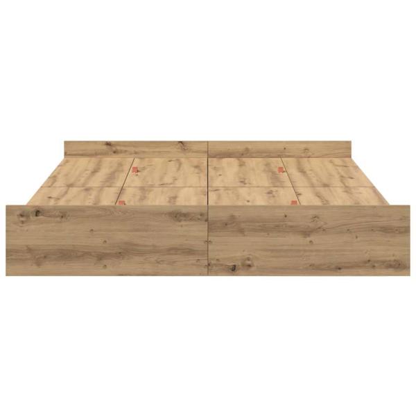 Bett mit Stauraum Eiche handwerklich 135 x 190 cm Melamin