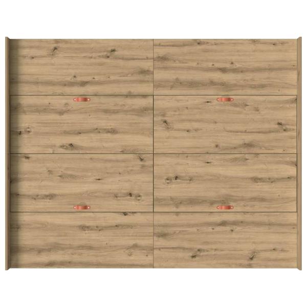 Bett mit Stauraum Eiche handwerklich 135 x 190 cm Melamin
