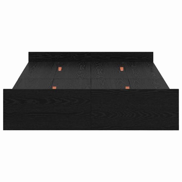Bett mit Stauraum Schwarze Eiche 120 x 190 cm Melamin