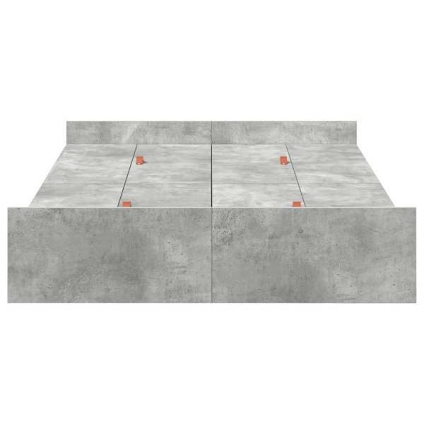Bett mit Stauraum mit Schubladen mit Kopfteil mit Speicher Betongrau 120 x 190 cm MDF
