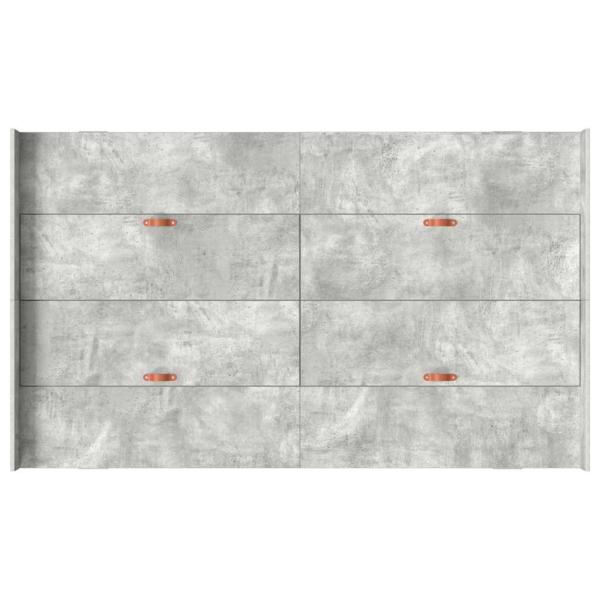 Bett mit Stauraum mit Schubladen mit Kopfteil mit Speicher Betongrau 120 x 190 cm MDF