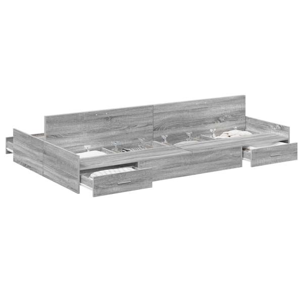 Stauraum-Bettgestell Grau Sonoma Grau Sonoma 120 x 190 cm