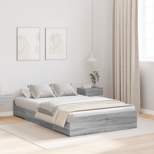 Stauraum-Bettgestell Grau Sonoma Grau Sonoma 120 x 190 cm