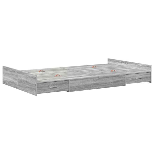 Stauraum-Bettgestell Grau Sonoma Grau Sonoma 120 x 190 cm