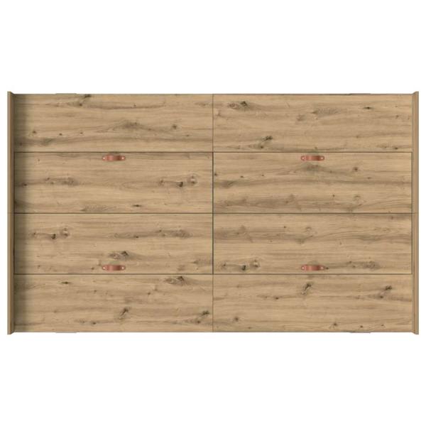 Bett mit Stauraum Eiche handwerklich 120 x 190 cm Melaminplatte