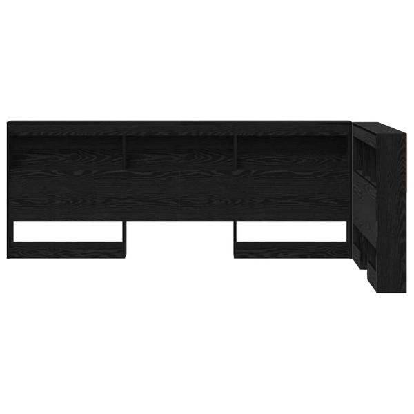 Stauraum-Kopfteil mit Regal Schwarze Eiche 80 cm Holzwerkstoff