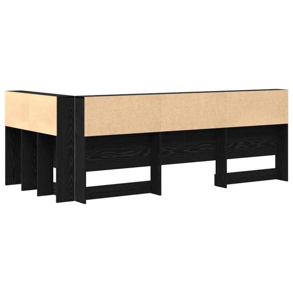 Stauraum-Kopfteil mit Regal Schwarze Eiche 80 cm Holzwerkstoff