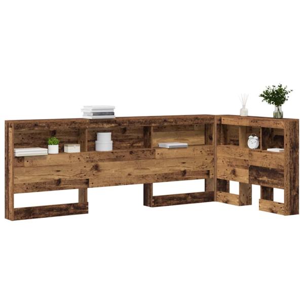 Stauraum-Kopfteil mit Regal mit Kopfteil mit Speicher Altholz 80 cm Melamin