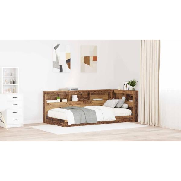 Stauraum-Kopfteil mit Regal mit Kopfteil mit Speicher Altholz 80 cm Melamin