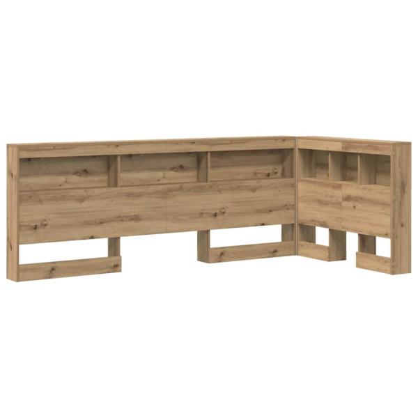 Stauraum-Kopfteil mit Regal mit Kopfteil mit Speicher Eiche handwerklich 80 cm Holz