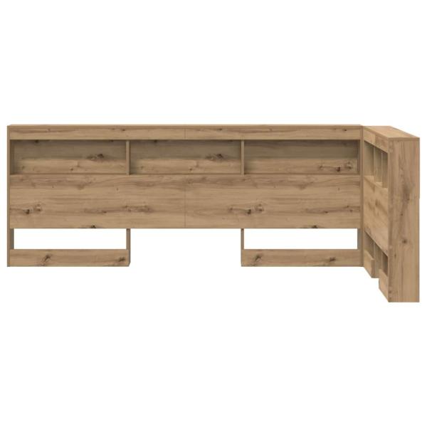 Stauraum-Kopfteil mit Regal mit Kopfteil mit Speicher Eiche handwerklich 80 cm Holz