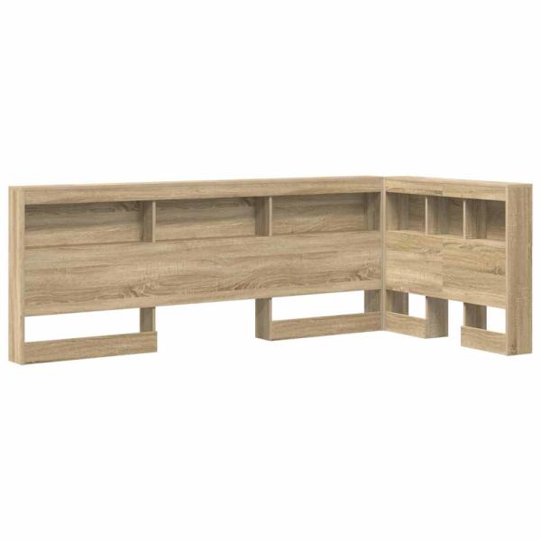Stauraum-Kopfteil mit Regal mit Kopfteil mit Speicher Sonoma Eiche 90 cm Holzwerkstoff