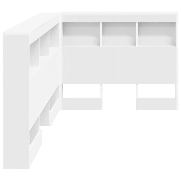 Stauraum-Kopfteil mit Regal mit Kopfteil mit Speicher Weiß 100 cm MDF