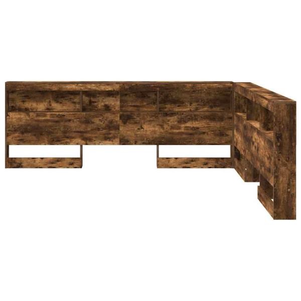 Stauraum-Kopfteil mit Regal Räuchereiche 200 cm Holzwerkstoff