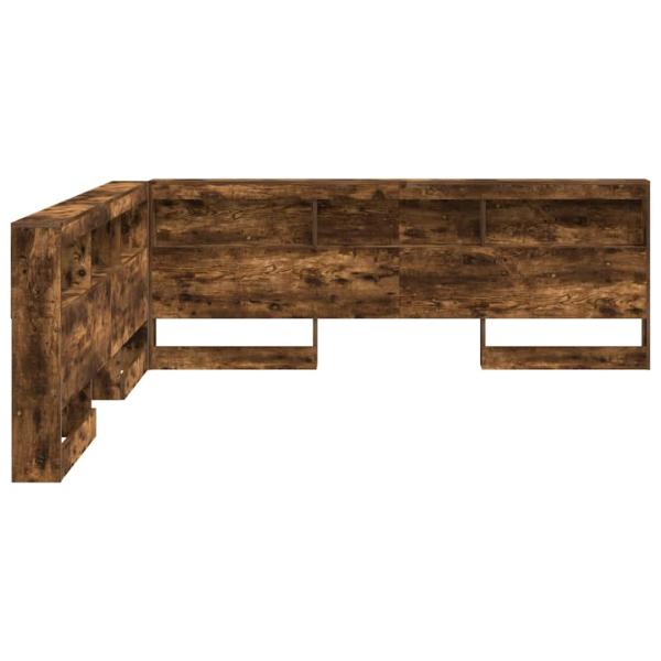 Stauraum-Kopfteil mit Regal Räuchereiche 200 cm Holzwerkstoff
