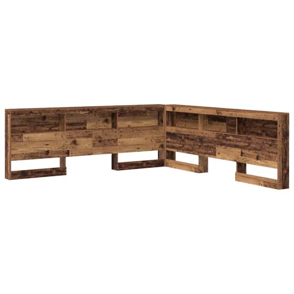 Stauraum-Kopfteil mit Regal mit Kopfteil mit Speicher Altholz 200 cm Holzwerkstoff