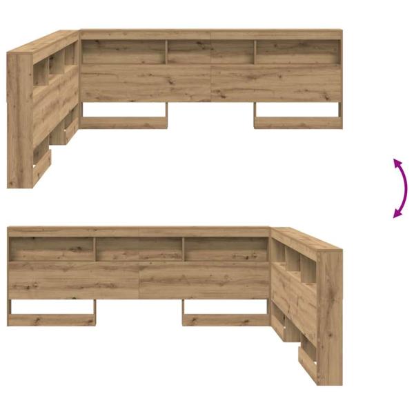 Stauraum-Kopfteil Eiche handwerklich 200 cm Holzwerkstoff
