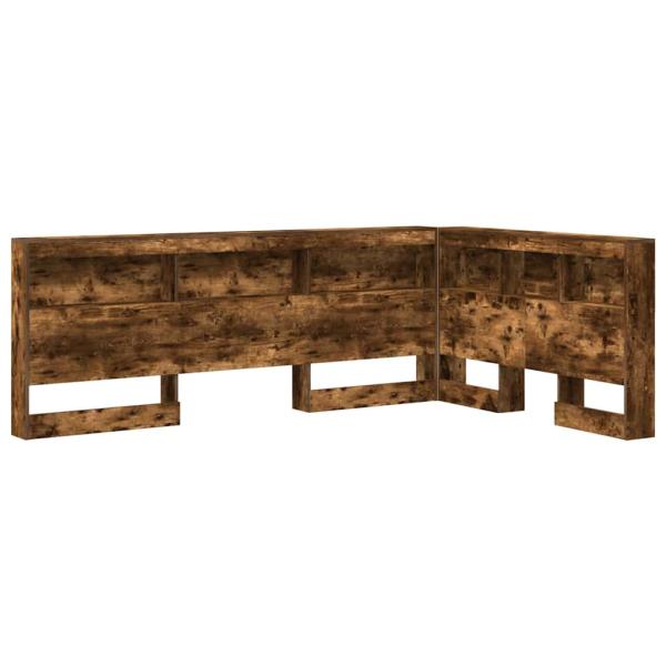 Stauraum-Kopfteil mit Regal Räuchereiche 120 cm Holzwerkstoff