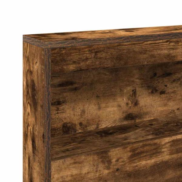Stauraum-Kopfteil mit Regal Räuchereiche 120 cm Holzwerkstoff