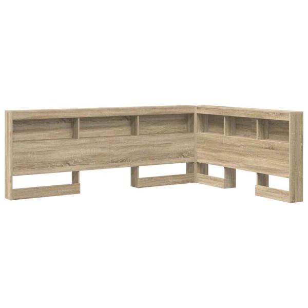 Stauraum-Kopfteil mit Regal Sonoma Eiche 140 cm Holzwerkstoff