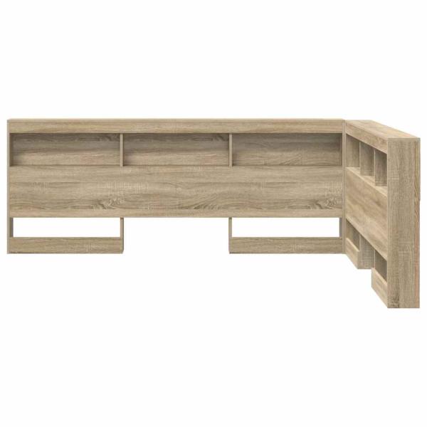 Stauraum-Kopfteil mit Regal Sonoma Eiche 140 cm Holzwerkstoff