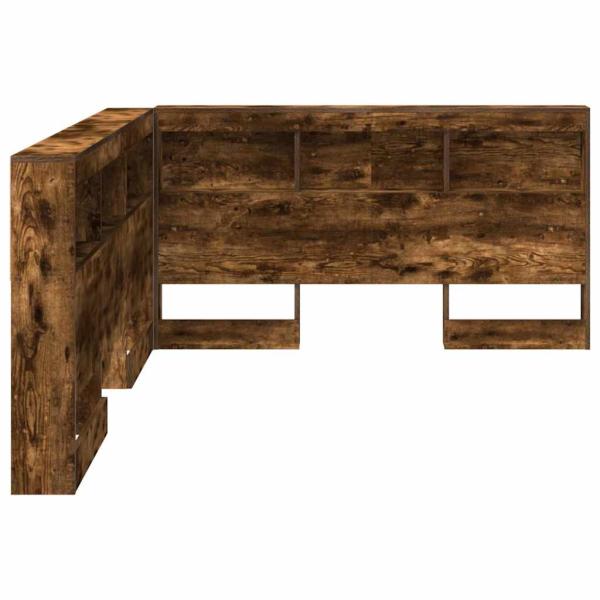 Stauraum-Kopfteil mit Regal Räuchereiche 140 cm Holzwerkstoff