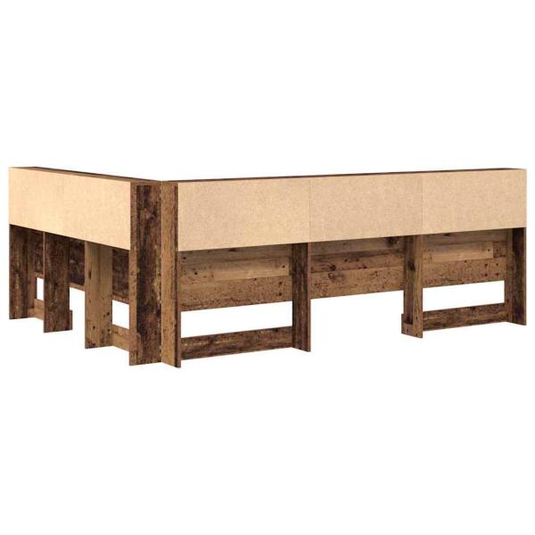 Stauraum-Kopfteil mit Regal mit Kopfteil mit Speicher Altholz 140 cm Holzwerkstoff