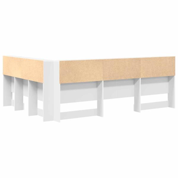 Stauraum-Kopfteil mit Regal mit Kopfteil mit Speicher Weiß 150 cm Holzwerkstoff