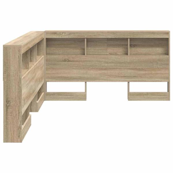 Stauraum-Kopfteil mit Regal mit Kopfteil mit Speicher Sonoma Eiche 150 cm Melamin