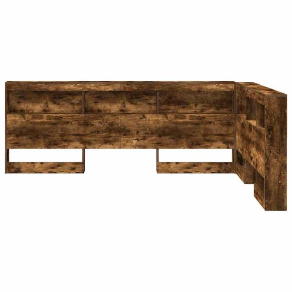 Stauraum-Kopfteil mit Regal Räuchereiche 150 cm Holzwerkstoff
