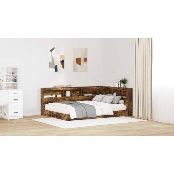 Stauraum-Kopfteil mit Regal Räuchereiche 150 cm Holzwerkstoff