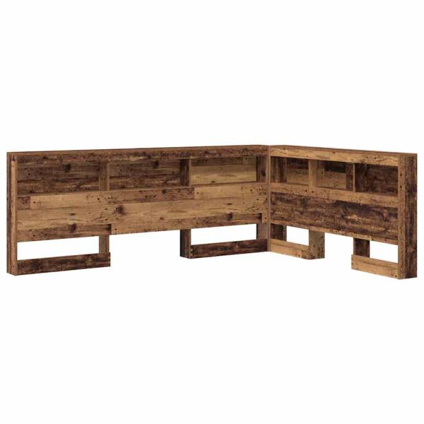 Stauraum-Kopfteil mit Regal mit Kopfteil mit Speicher Altholz 160 cm Holzwerkstoff