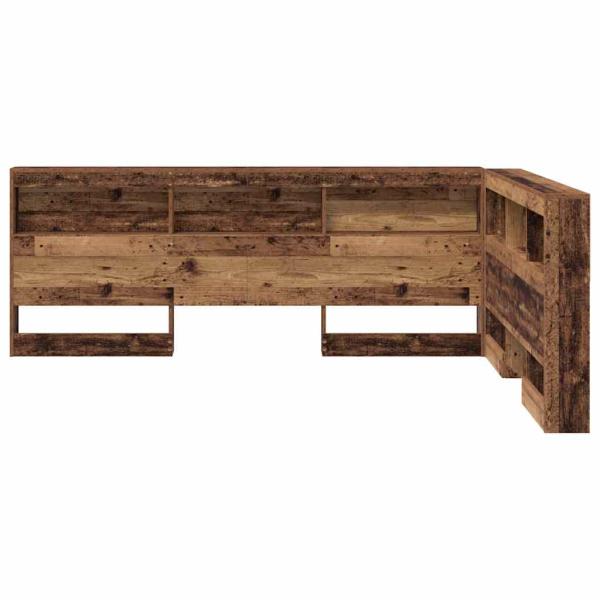 Stauraum-Kopfteil mit Regal mit Kopfteil mit Speicher Altholz 160 cm Holzwerkstoff