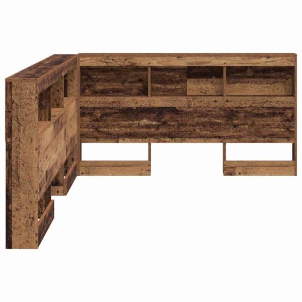 Stauraum-Kopfteil mit Regal mit Kopfteil mit Speicher Altholz 160 cm Holzwerkstoff