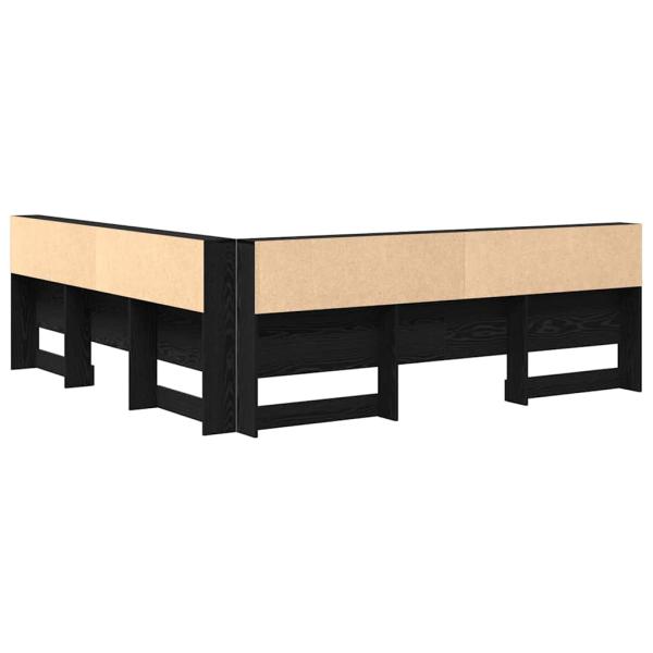 Stauraum-Kopfteil mit Regal Schwarze Eiche 180 cm Holzwerkstoff