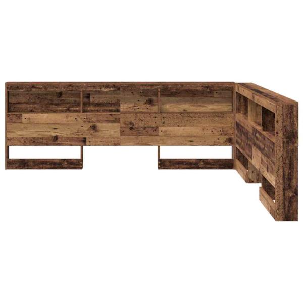 Stauraum-Kopfteil mit Regal mit Kopfteil mit Speicher Altholz 180 cm Holzwerkstoff