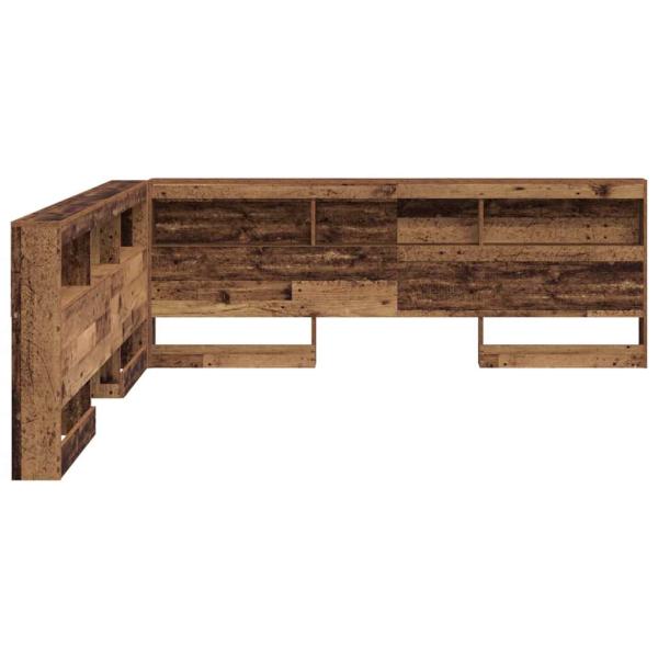 Stauraum-Kopfteil mit Regal mit Kopfteil mit Speicher Altholz 180 cm Holzwerkstoff