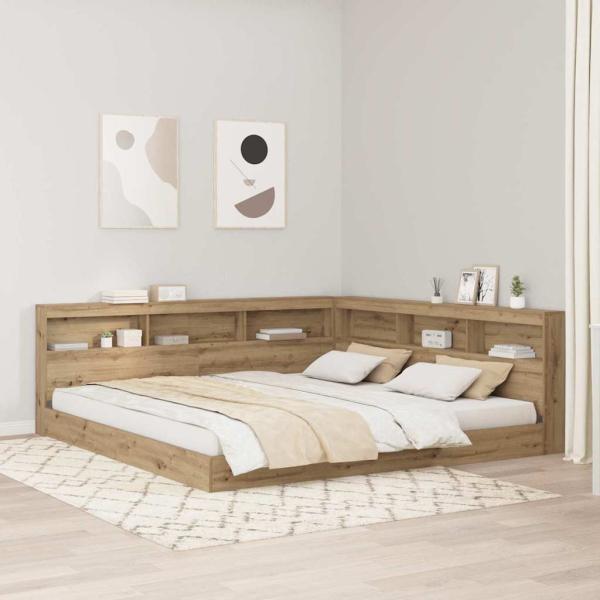 ARDEBO.de - Stauraum-Kopfteil Eiche handwerklich 180 cm Holzwerkstoff