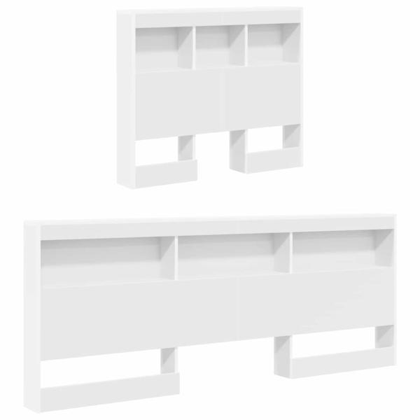 Stauraum-Kopfteil mit Regal mit Kopfteil mit Speicher Weiß 90 cm Holzwerkstoff