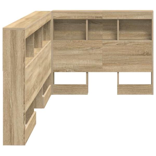 Stauraum-Kopfteil mit Regal mit Kopfteil mit Speicher Sonoma Eiche 90 cm Holzwerkstoff