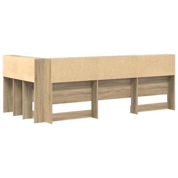 Stauraum-Kopfteil mit Regal mit Kopfteil mit Speicher Sonoma Eiche 75 cm Holzwerkstoff