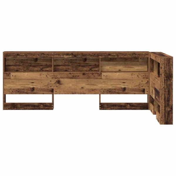 Stauraum-Kopfteil mit Regal mit Kopfteil mit Speicher Altholz 75 cm Holzwerkstoff