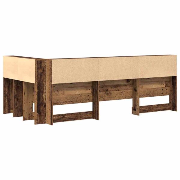 Stauraum-Kopfteil mit Regal mit Kopfteil mit Speicher Altholz 75 cm Holzwerkstoff
