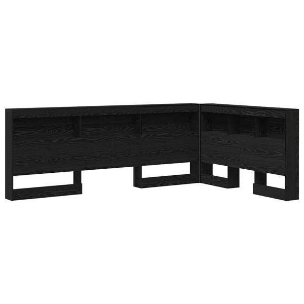 Stauraum-Kopfteil mit Regal Schwarze Eiche 120 cm Holzwerkstoff
