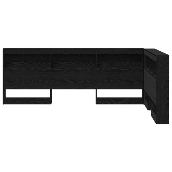 Stauraum-Kopfteil mit Regal Schwarze Eiche 120 cm Holzwerkstoff