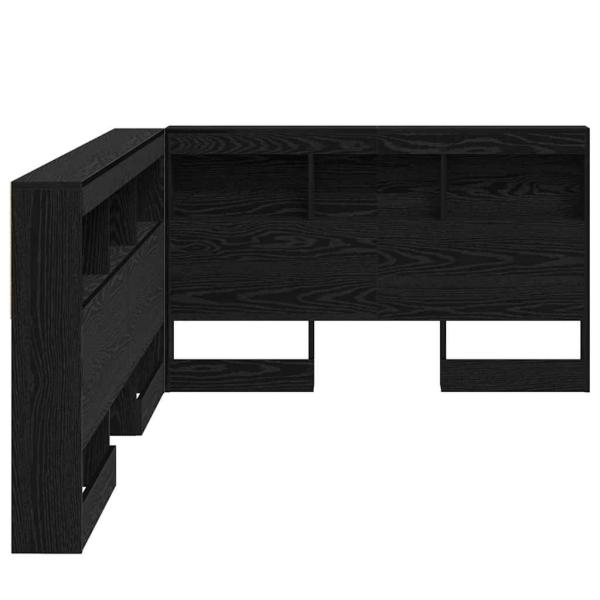 Stauraum-Kopfteil mit Regal Schwarze Eiche 120 cm Holzwerkstoff
