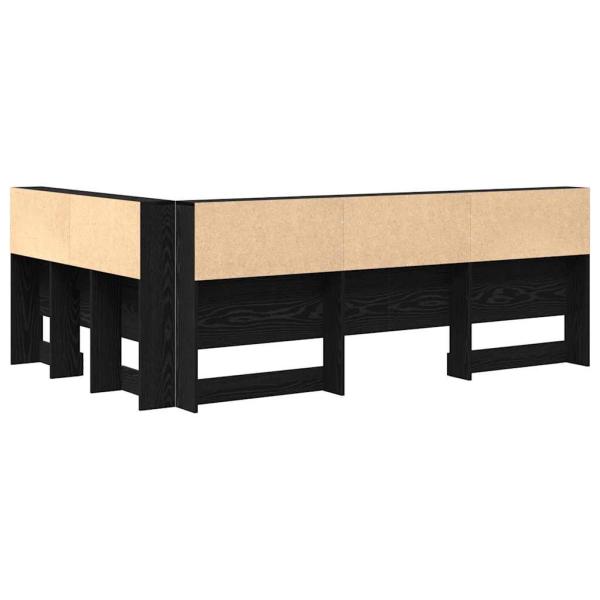 Stauraum-Kopfteil mit Regal Schwarze Eiche 120 cm Holzwerkstoff