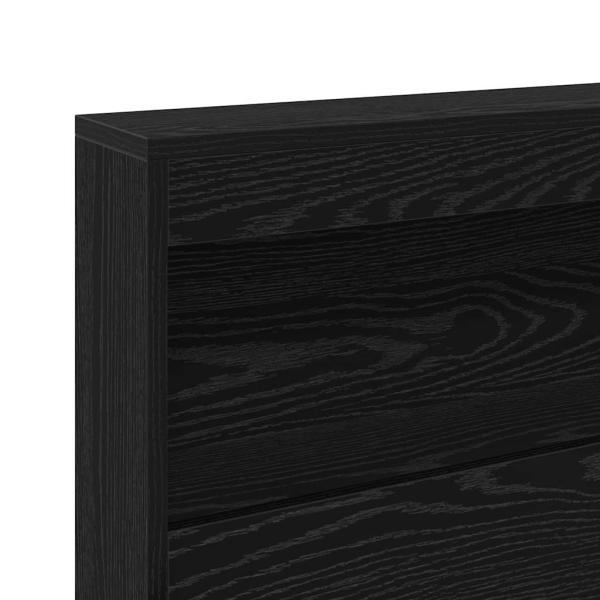 Stauraum-Kopfteil mit Regal Schwarze Eiche 120 cm Holzwerkstoff